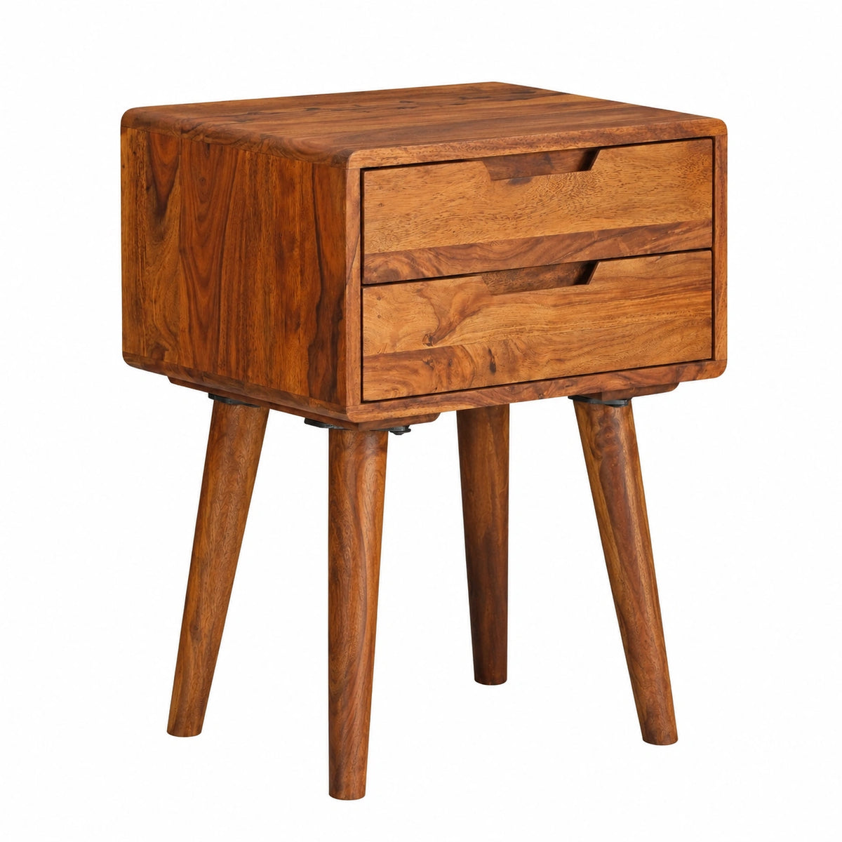 Table de chevet, en bois massif, avec tiroirs, 47 x 66 x 36 cm, pour la chambre
