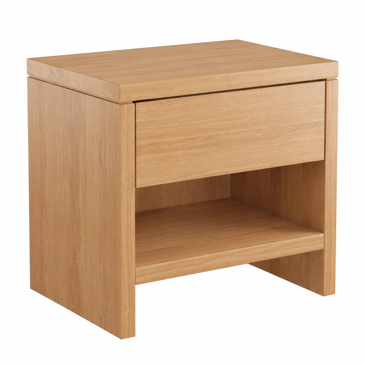 Table de chevet, avec tiroirs, coloris naturel, pour la chambre