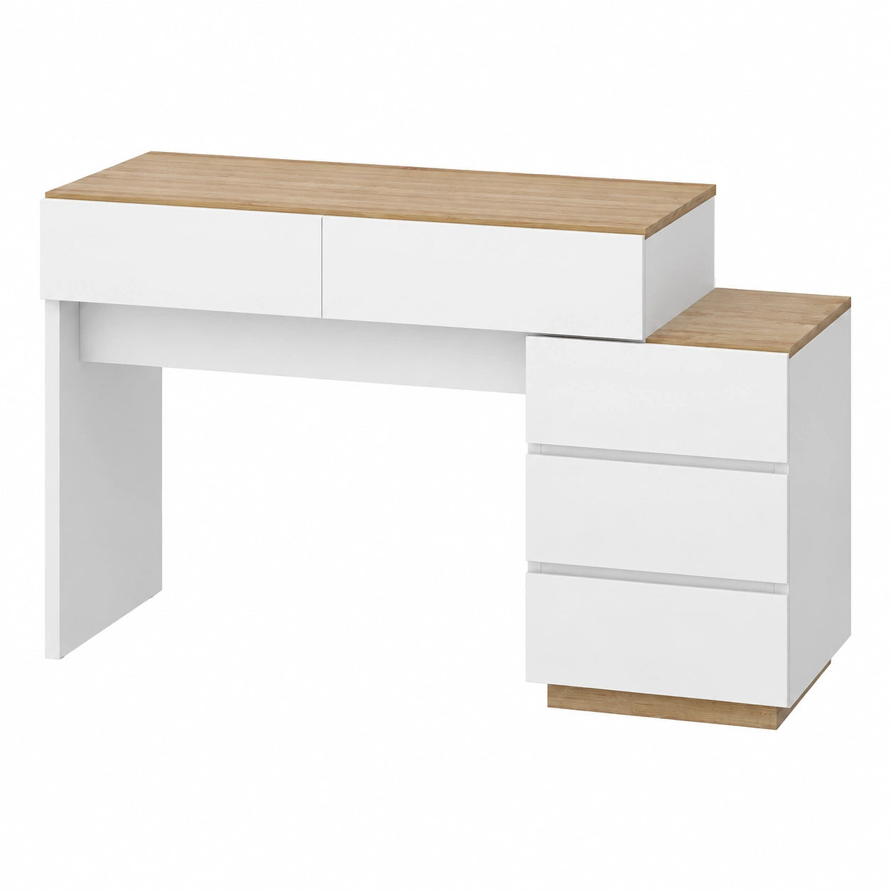 Table, avec tiroirs, coloris blanc, pour les espaces de vie